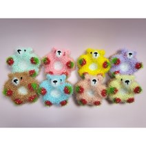 핸드메이드 주방 베리곰도넛 수세미, 옐로우