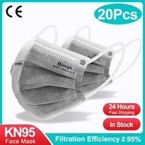 KN95 그레이 마스크 FFP2 마스카라 Quirurgicas Homologadas FPP2 5 레이어 일회용 활성탄 필터 KN 95 Maschera