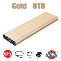 Kecepatan Tinggi-휴대용 SSD 1TB Eksternal 솔리드 스테이트 하드 드라이브 usb 3.1 모바일 언락 노, [19] gold  8TB