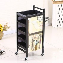 미용실 트레이 파마트레이 염색 파마 바버샵 헤어샵 카트 이발소 헤어살롱 도구, 5층검은 수도관, 공식 표준, 37x30x84cm