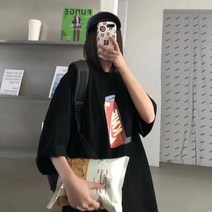 프린트 반팔 티셔츠 남 여름 루즈 ins 반팔 봄옷