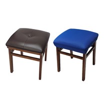 27 대우유통 화장대의자 원목 사각 화장대의자커버 자체제작, 8CM이내 인조가죽 브라운