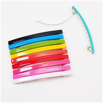 컬러플 얇은 사각 긴 머리핀 반머리 자동핀