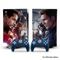 호환 PS5 디스크 에디션 콘솔 2개의 컨트롤러 커버 액세서리를 독극물 스파이더맨 광대 비, 1 건, Ps5dg-0354