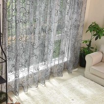 커튼 블라인드 다이소커튼 현대 새 둥지 자수 얇은 명주 그물 거실 창 처리 쉬어 보일 침실 홈 Decer