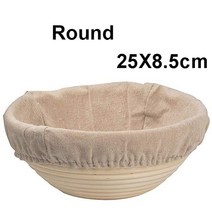 반느통 발효바구니 베이킹 발효천 빵발효 제빵 플라스틱 1 pcs 등나무 천연 타원형바게트라운드삼각형 등나무 고리 버들 반죽 효모, 라운드 25x8.5
