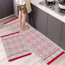 러그 주방 라운드 보헤미안 욕실 매트 거실 극세사, 02_40x60 + 40x120CM