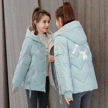 단색 후드 케쥬얼 패딩 여성 루즈핏 점퍼 새내기 초년생 숙녀 외출복 데일리룩