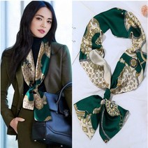 시크해 3940 연예인 롱스카프+스카프고리 여성스카프 여자 롱스카프 넥타이스카프 뿌띠 리본장식