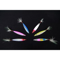 루어 메탈 지그 깃털 트래블훅 포함 광어 농어 부시리 삼치 14g 17g 21g 30g, 핑크