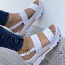 여성 샌들 발가락 플랫폼 발 뒤꿈치 여름 신발 경량 웨지 Chaussure Femme107066
