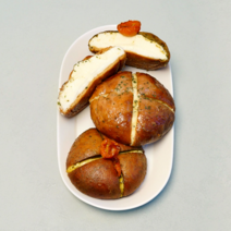 그림의빵 저당 다이어트 마늘/바질 크림치즈번 130g, 4입, 마늘／바질