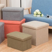 거실꾸미기 정사각형 수납스툴 미니멀 피크닉 보조 의자 홈가든 캠핑 침대 드레스룸, 패브릭의자정리함-중형그린카키