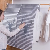 지니홀딩스 북유럽풍 옷걸이 먼지커버 행거덮개 행거커버 오염방지 방수 커버, 디어, 1개, 1개