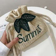 [카리스마] 썸머 왕골 밀짚 조리개 크로스 백 해변 패션 여행 나드리 핸드폰 지갑 가방