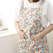 마이룸엔 네로 고양이 면 플라워 꽃 패턴 원피스 레이스 주방 리본형 앞치마, 네로 앞치마 1장