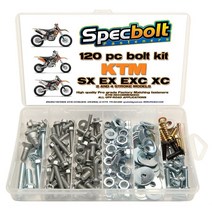 Specbolt Fasteners120pc Specbolt Bolt Kit 적합: KTM SX EX EXC MX Dirtbike OEM Spec Fastener.2 스트로크 포함:
