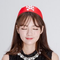 바보사랑 해적두건모자(레드) 파티용품 공연 할로윈 의상소품 .파티쇼