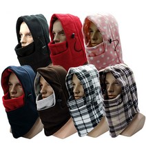 디빅 방한용 후드넥워머, 핑크도트