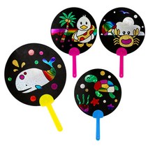 연아트 만들기재료 부채만들기 포일아트 4종 미술 재료 종이, 1개, 03_부채포일_꽃게