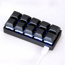 캐드마우스 무소음 10 키 프로그래밍 가능한 매크로 기계식 키보드 지원 Linux Windows MacOS 마이크로 USB, 01 Blue switch keyboard, 02 2m cable