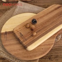 네오홈 보르네오 월넛 통원목 도마 핸들 플레이트 캠핑 나무도마 통나무 플레이트 브런치 커팅보드 플레이팅 우드 인도네시아 수아르나무, 핸들(대)