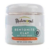 클렌주스 디톡스 몸속독소 제거 배출 Redmond Clay Bentonite of 1000 Uses 수딩 페이셜 마스크 10 온스 1 팩, 10온스(2팩)