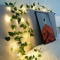 태양광 LED 태양광 패널 정원등 팬션등Led 야외 태양 조명 파티오 장식 라탄 새로운 녹색 잎 스트링, 01 Battery 5M50LED, 09 L