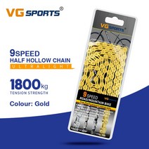 스노우체인 자동차체인 스파이더체인 VG Sports-8 9 10 11 12 단 자전거 체인 8s 9s s EL 하프 할로우 MTB, [05] 9s el gold, 05 9s el gold