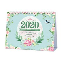 Desk Calendar September 2019 - December 2020 Custom-Made Creative Simple Small and Fresh Office De, 9.28x7.85 inch, Green