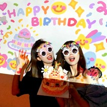 [반석컴퍼니]생일미니빔프로젝터 생일 빔 홈 파티 미니빔 프로젝터, 민트