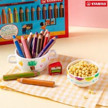 스타빌로 우디 3 in 1 어린이 멀티색연필 파스텔 신컬러, 기본 18색세트