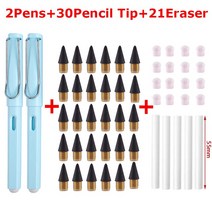 수능샤프 이터널 펜슬 무제한 화이팅 없음 이중 지우개 연필 쓰기 아트 스케치 문구 귀여운 펜 학용품 53 개세트, [06] 06