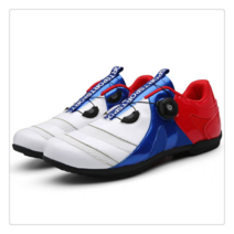 티피 남녀 공용 여름 평페달 자전거신발 로드 산악 자전거 신발, 260, 화이트+블루+레드/한사이즈가 작아요