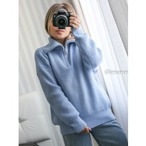 지퍼 니트 스웨터 여성 긴 소매 솔리드 루즈한 풀오버 겨울 의류 캐주얼 패션 여성용 터틀넥