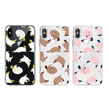 오리 너구리 스마트폰 디자인 주문 제작 폰 케이스 슬림 투명 젤리