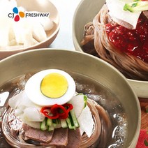 [씨제이프레시웨이] 평양냉면 10인분 / 면 10팩 + 육수 5팩 + 비빔장 5팩, 상세 설명 참조