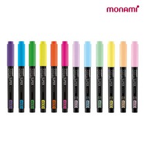 모나미 에딩슈퍼 600 형광펜 12색 1타스 12개입, 파스텔 옐로우