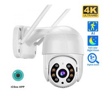 스피드 돔 자동 추적 PTZ 카메라 800만화소 4K IP카메라 500만화소 스마트홈 실외 무선 와이파이 감시 모니터, 07.8MP Add 128G카드_01.CN | 미국플러