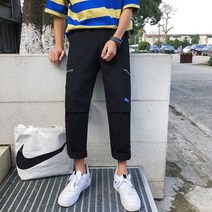 일자 봄 여름 카고 바지남자 트렌드 스트레이트핏 루즈핏 9부바지 캐쥬얼 와이드팬츠 슬랙스 2808701259