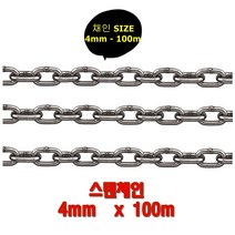 STS 스텐체인 쇠사슬 체인 4mm 100m 도르래 롤러체인 다용도 채인 가이드라인 프레스 칼블럭 감속기 얼라인먼트 안전로프 주차금지 쇠줄 추천