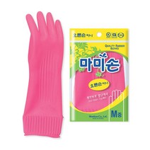 핑크고무장갑 고급 중형고무장갑 고무밴드 튼튼한고무장갑, 1개