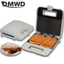 DMWD-미니 전기 샌드위치 메이커 기계 비 스틱 플레이트 파니니 토스터 베이킹 다기능 아침 식사 계란 와플 EU, 한개옵션0