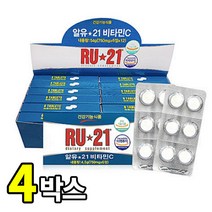 알유 RU 21 비타민 C B 남성 여성 성인 직장인 부모님 영양제 결합조직 형성 철분 흡수 세포 보호 항산화 에너지 필수 영양 영양소 추천, 4박스, 750mg*6정