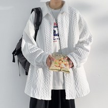 남자 라이더 자켓 가죽 봄/가을 캐주얼 프리미엄 헤비 셔츠 남성 솔리드 루즈 긴팔 힙합 두꺼운 모직 코트 년 신상품, [07] 100-110kg 5XL, [05] 855 white