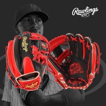 롤링스 MLB 어센틱 프로 프리퍼드 프란시스코 린도어 모델 글러브 우투용 GH2PROSFL-BS, 블랙 + 스칼렛 레드