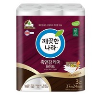 깨끗한나라 촉앤감 케어 화이트 화장지 37m, 1팩, 24롤
