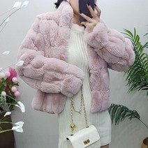 제이후 시즌세일) 하이넥 숏 페이크 에코퍼 밍크 퍼 자켓