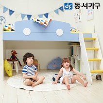 동서가구 에팡 유아 어린이 벙커침대+사다리+1200가드+슈퍼싱글 매트리스 DF637838, 블루