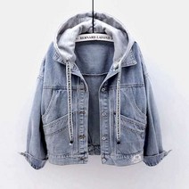 오버핏 후드 청자켓 하늘비즈 A8 V774B744